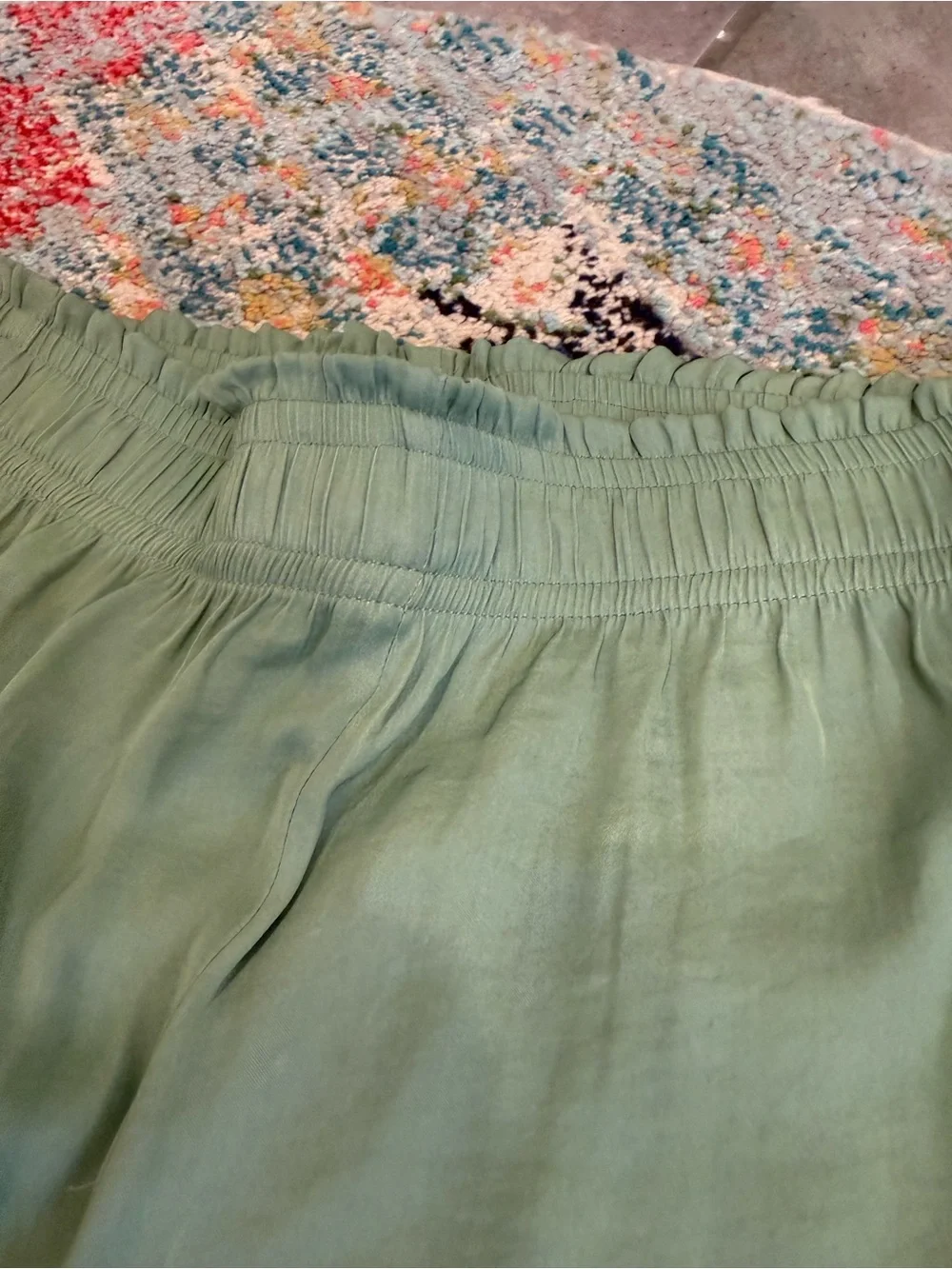 Joie Sage Green Satin Wide-Leg Pull-on Pants XS